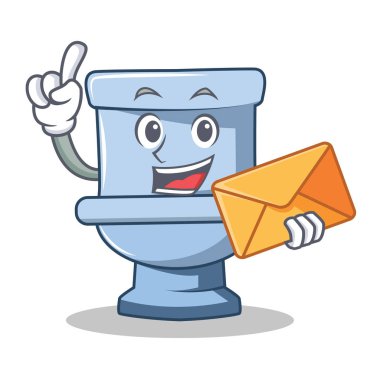 Zarf tuvalet karakter karikatür tarzı ile