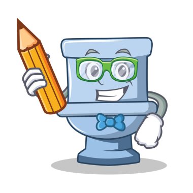 Öğrenci tuvalet karakter karikatür tarzı