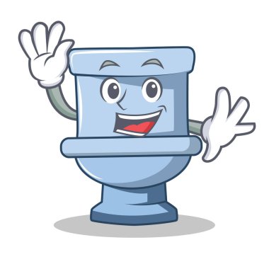 Tuvalet karakter karikatür tarzı sallayarak