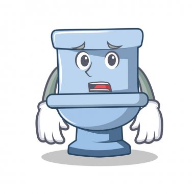 Yazık ki tuvalet karakter karikatür tarzı