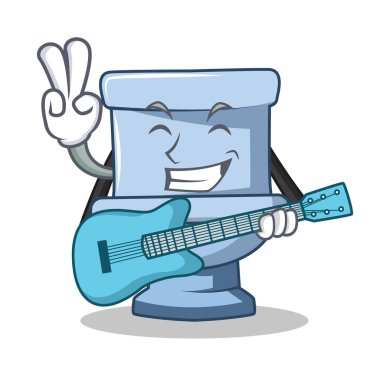 Gitar tuvalet karakter karikatür tarzı ile