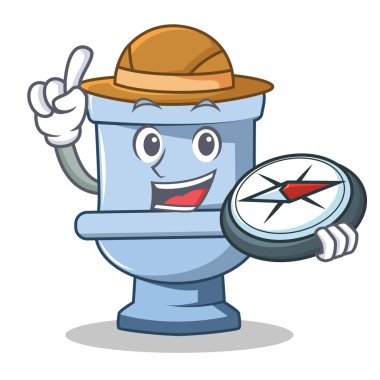 Explorer tuvalet karakter karikatür tarzı