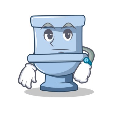 Tuvalet karakter karikatür tarzı bekliyor