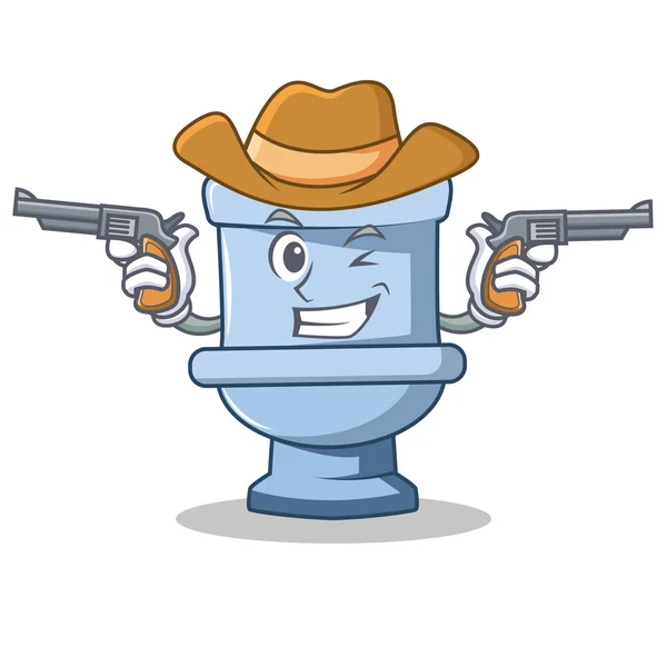 Cowboy personnage de toilette style dessin animé — Image vectorielle