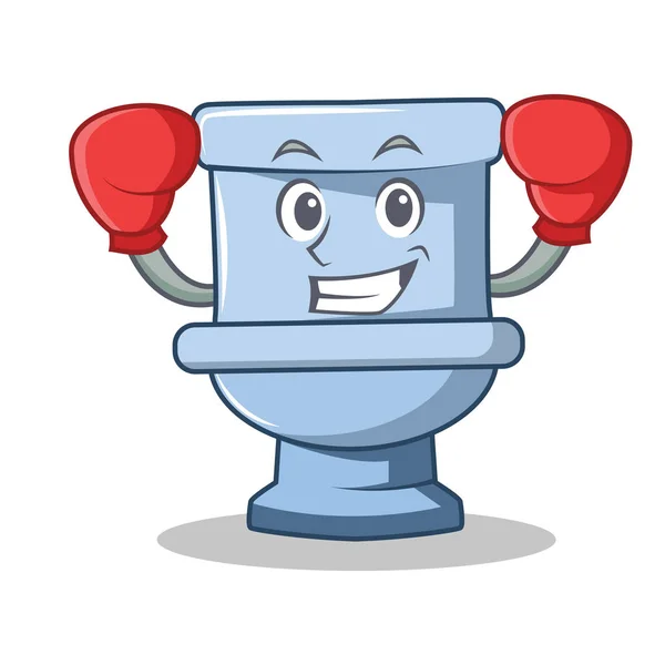 Boxe personnage de toilette style dessin animé — Image vectorielle