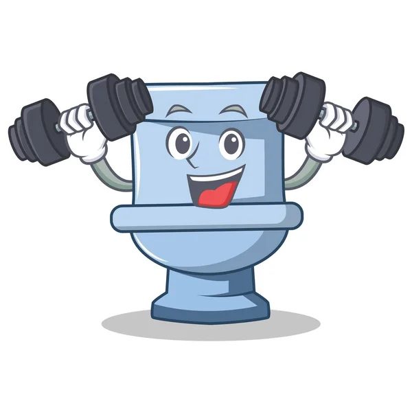 Style de caricature de personnage de toilette fitness — Image vectorielle