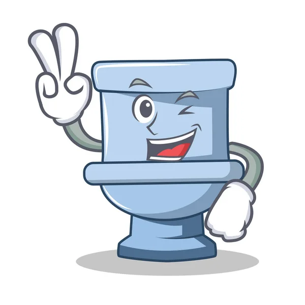 Style de dessin animé personnage toilette à deux doigts — Image vectorielle