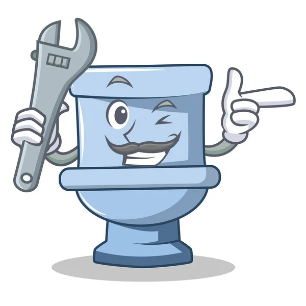 Mekanik tuvalet karakter karikatür tarzı — Stok Vektör