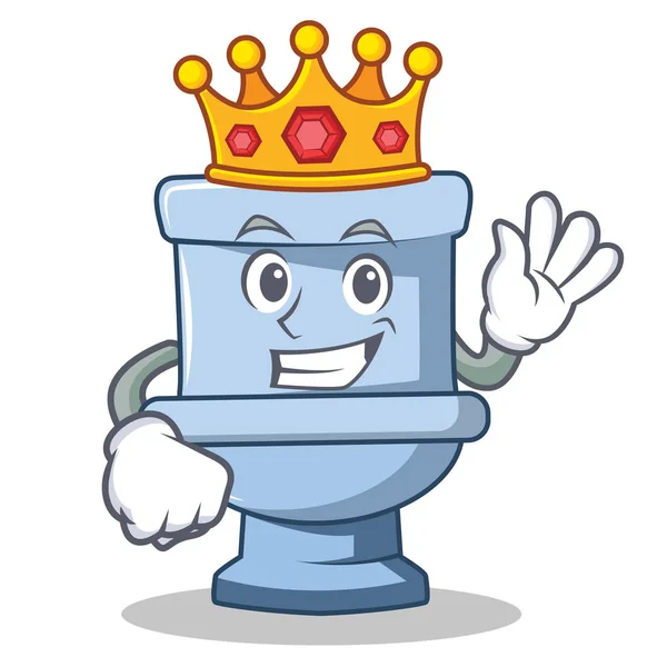 King WC personagem desenho animado estilo — Vetor de Stock