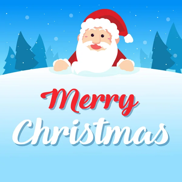 Frohe Weihnachten mit Weihnachtsmann-Grußkarte — Stockvektor