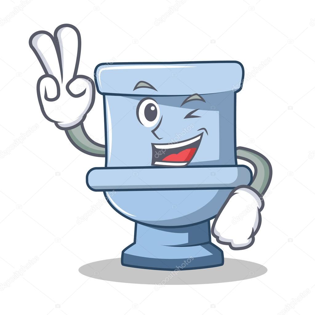 Two finger toilet character cartoon style — Stock Vector © kongvector