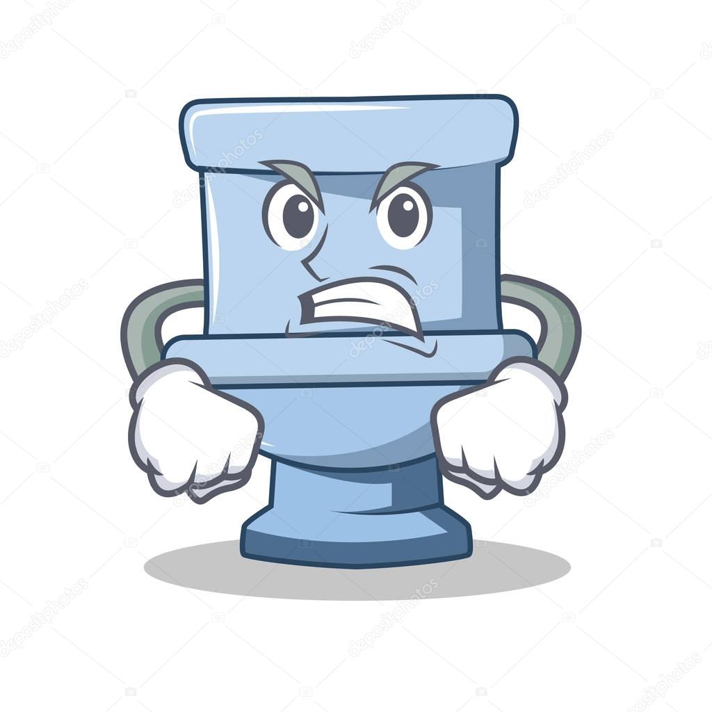 Angry toilet character cartoon style