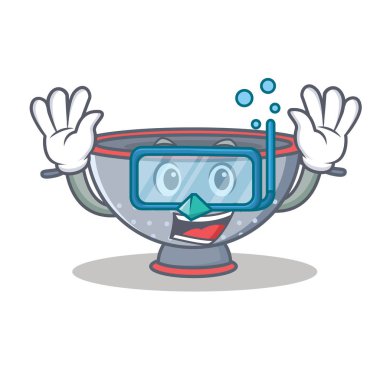 Dalış kevgir kap karakter karikatür