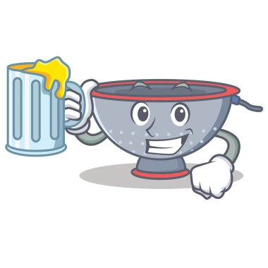 Suyu kevgir kap karakter karikatür ile