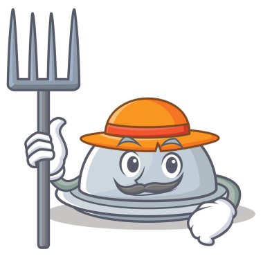 Çiftçi tepsi karakter karikatür tarzı