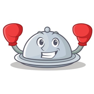 Boks tepsi karakter karikatür tarzı