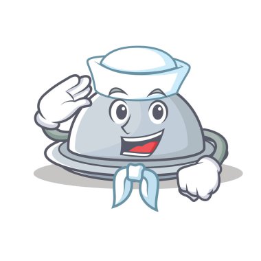 Denizci tepsi karakter karikatür tarzı