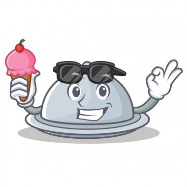 Dondurma tepsi karakter karikatür tarzı ile