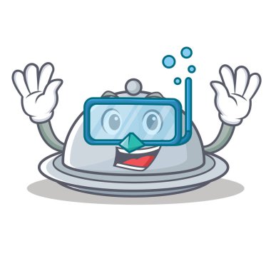 Dalış tepsi karakter karikatür tarzı