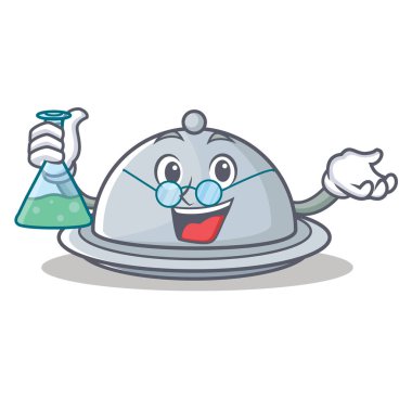 Profesör tepsi karakter karikatür tarzı