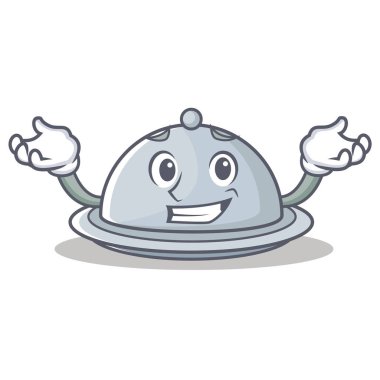 Grininng tepsi karakter karikatür tarzı