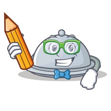 Öğrenci tepsi karakter karikatür tarzı