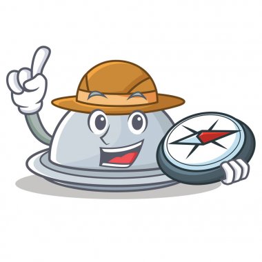 Explorer tepsi karakter karikatür tarzı