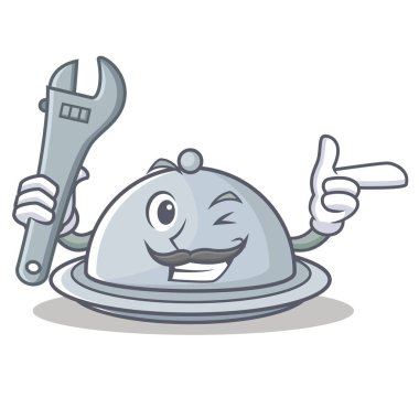 Mekanik tepsi karakter karikatür tarzı