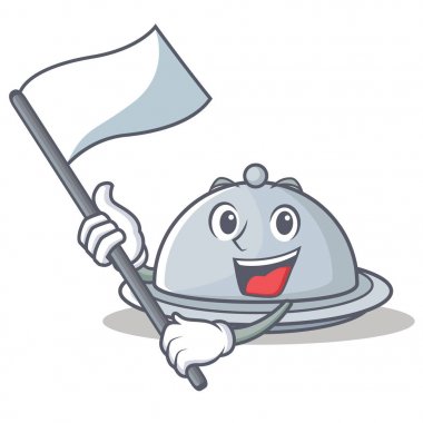 Bayrak tepsi karakter karikatür tarzı ile