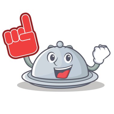 Köpük parmak tepsi karakter karikatür tarzı