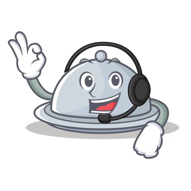 Kulaklık tepsi karakter karikatür tarzı ile