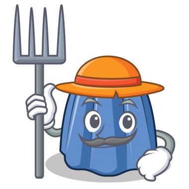 Çiftçi jöle karakter karikatür tarzı