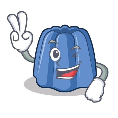 İki jöle karakter karikatür tarzı parmak