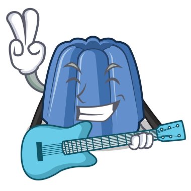 Gitar jöle karakter karikatür tarzı ile