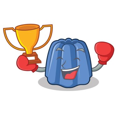 Kazanan jöle karakter karikatür tarzı boks