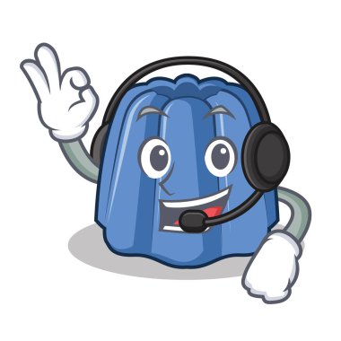 Kulaklık jöle karakter karikatür tarzı ile