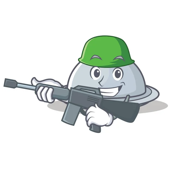 Exército bandeja personagem estilo cartoon —  Vetores de Stock