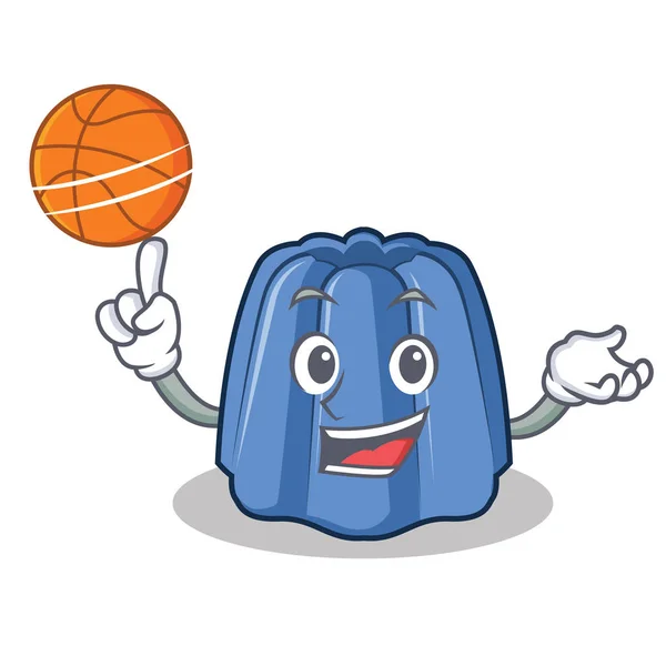 Con el estilo de dibujos animados personaje de gelatina de baloncesto — Vector de stock