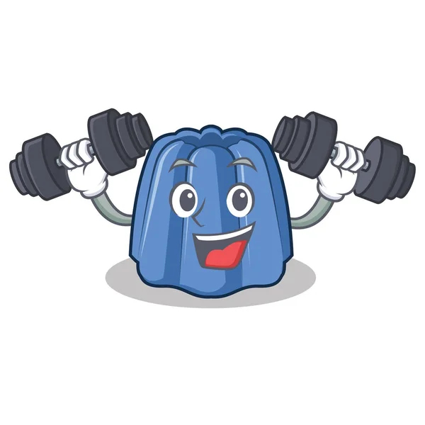 Fitness jelly character cartoon style — Stock Vector