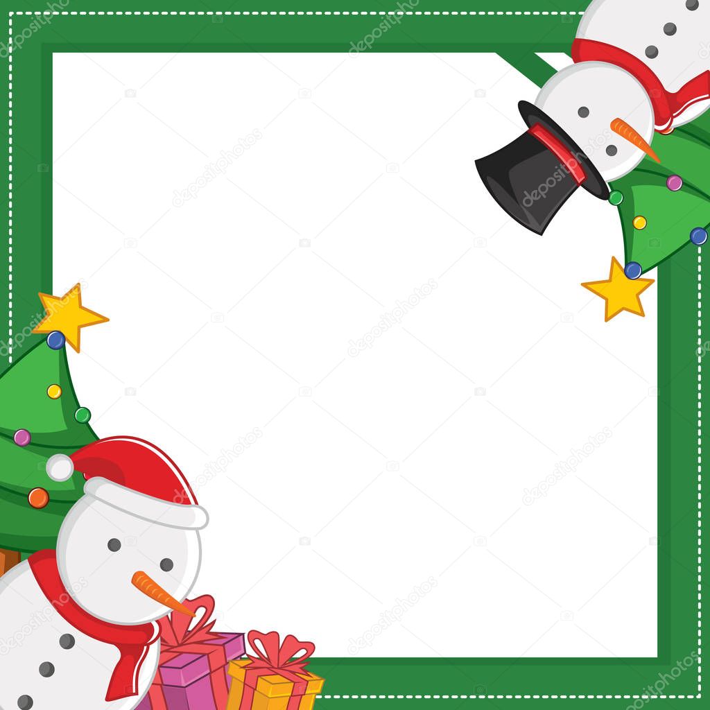 Christmas frame with gift design