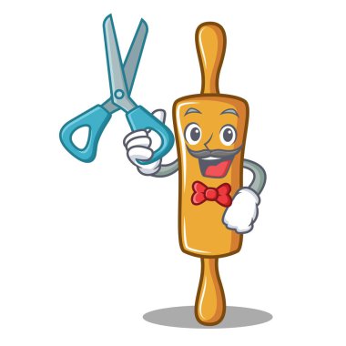 Kuaför oklava karakter karikatür