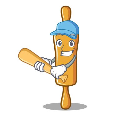 İskambil beyzbol oklava karakter karikatür