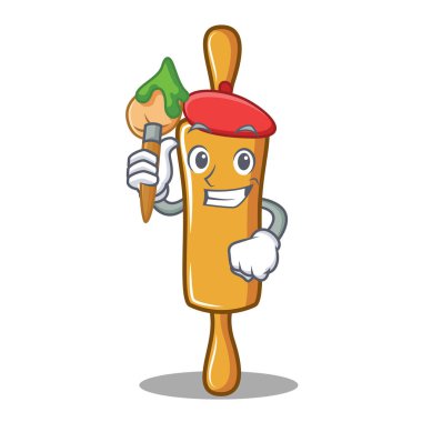 Sanatçı oklava karakter karikatür