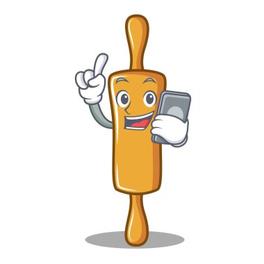 Telefon oklava karakter karikatür ile