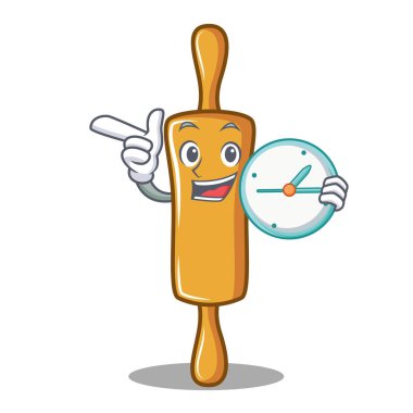 Saat oklava karakter karikatür ile