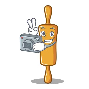 Fotoğrafçı oklava karakter karikatür