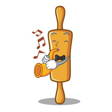 Trompet oklava karakter karikatür ile