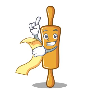 Menü oklava karakter karikatür vektör çizim ile 