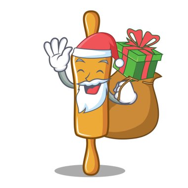 Noel Baba hediye oklava karakter karikatür ile