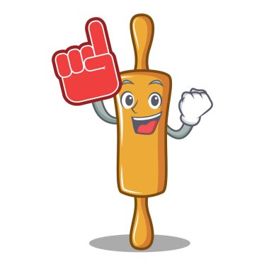 Köpük parmak oklava karakter karikatür